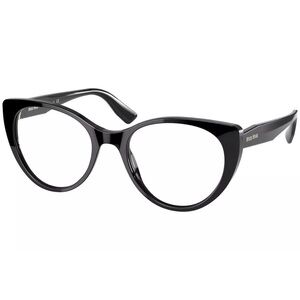 New! Miu Miu Black Cat-Eye Eyeglasses MU06TV 1AB1O1, Authentic